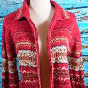 EUC TIARA International Zip front Sweater Sz Small